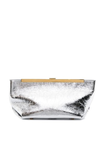 Aimee Metallic Textured Leather Clutch from Khaite