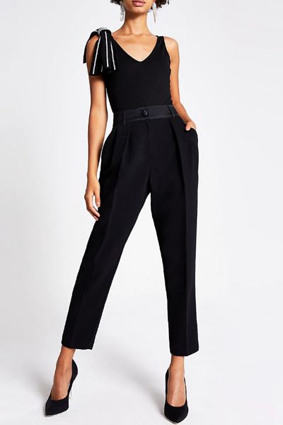 Diamante Bow Sleeveless Bodysuit from River Island