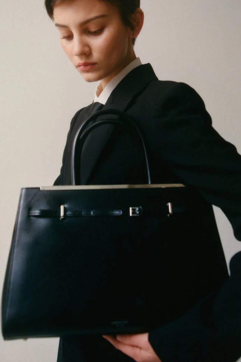 Noir Leather Book Tote Bag 33 from Verafied