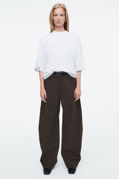 Deconstructed Cotton Barrel-Leg Trousers from COS