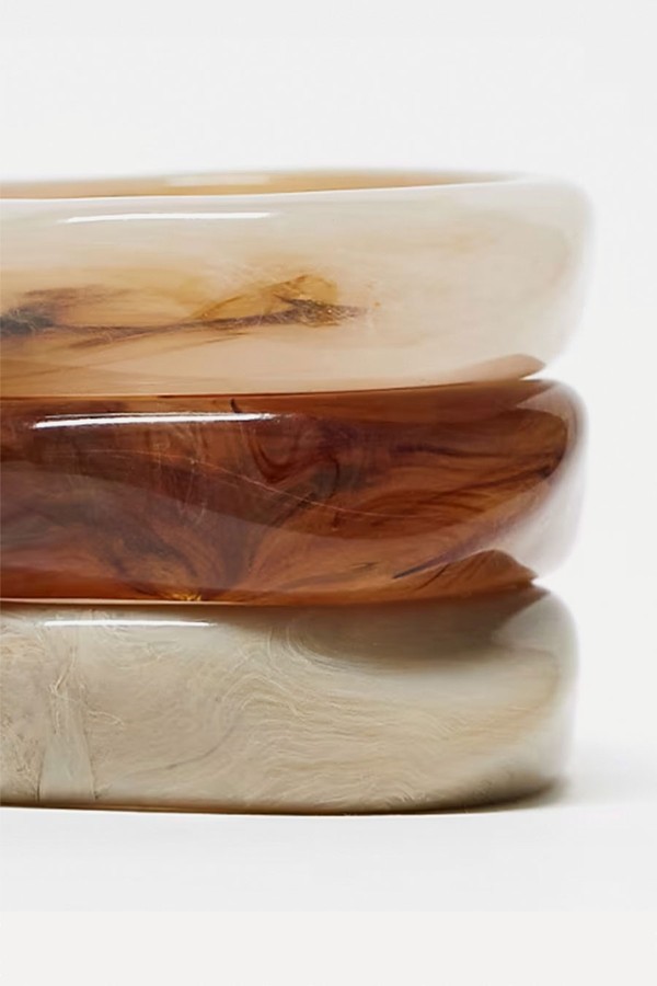 Set Of 3 Bangles With Resin from ASOS Design