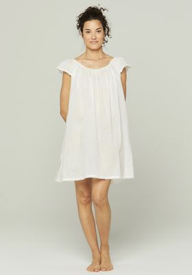 Cotton Nightgown With Flower Trim from Pour Les Femmes