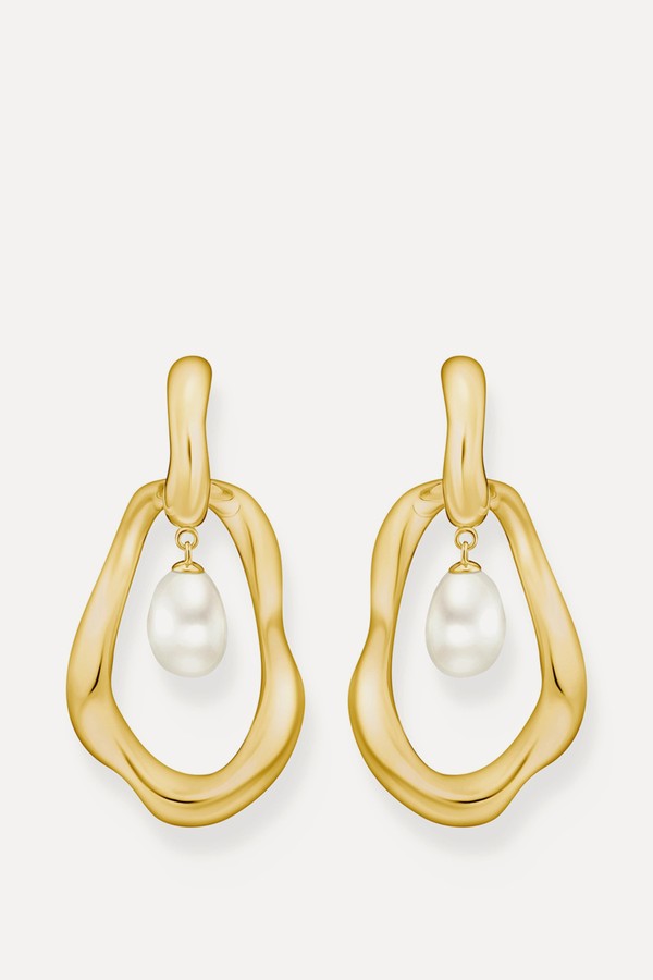 Hoop Earrings With Freshwater Pearls