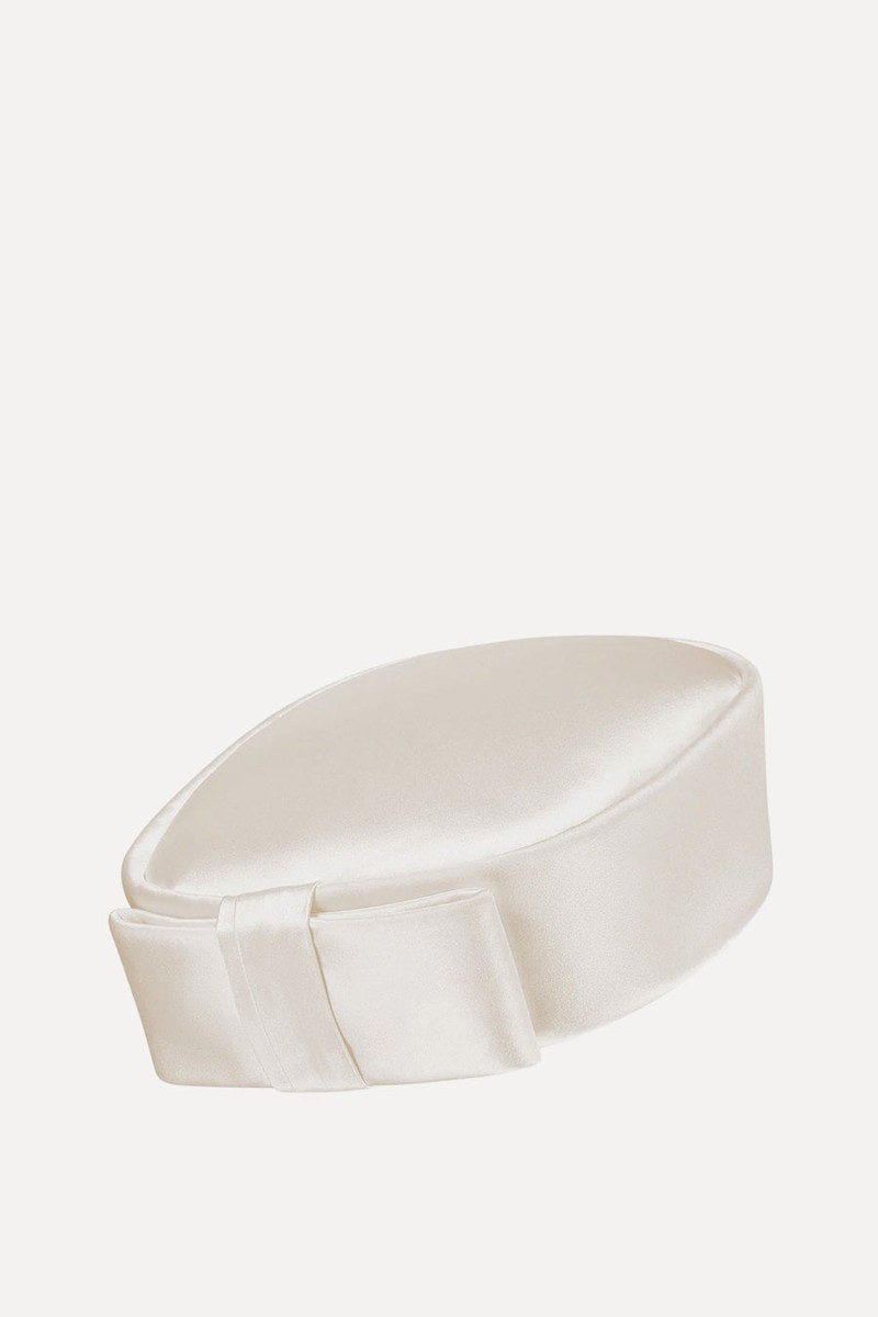 Ophelia Duchess Satin Bridal Pillbox Hat from Lock Hatters