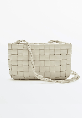 Woven Leather Clutch-Style Handbag from Massimo Dutti