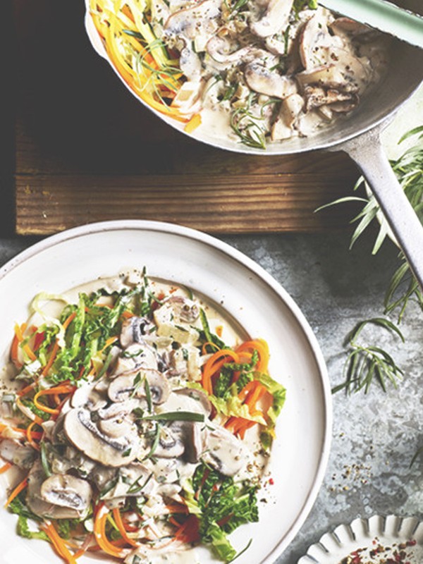 Veggie Mushroom & Tarragon Spaghetti