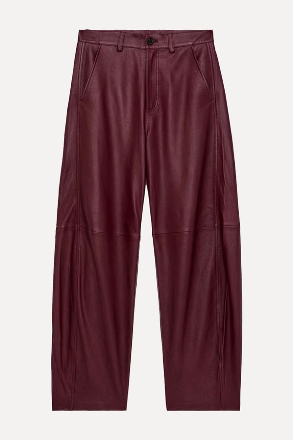 Barrel Leather Trousers from Arket