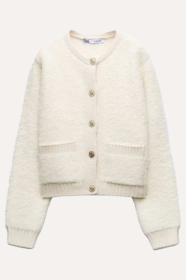 Boucle Knit Cardigan from Zara