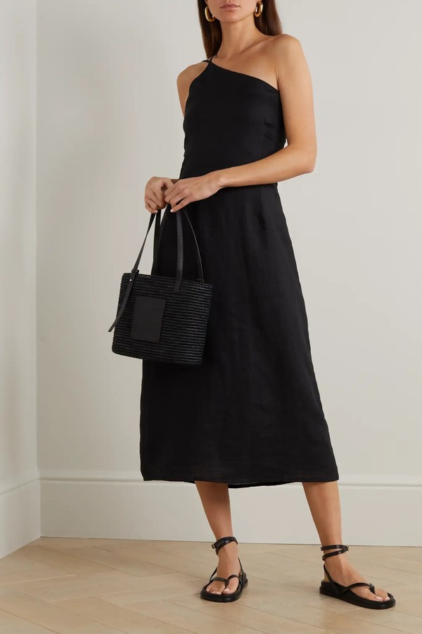 Soko One-Shoulder Shirred Linen Dress from Faithfull The Brand + Net Sustain