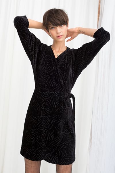 Zebra Velvet Wrap Dress from & Other Stories