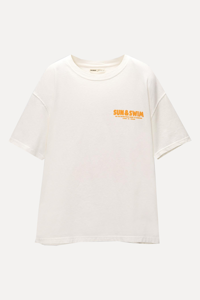 T-Shirt With Sun Graphic from Pull & Bear