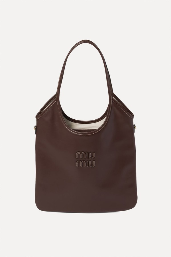 Leather Ivy Tote Bag from Miu Miu