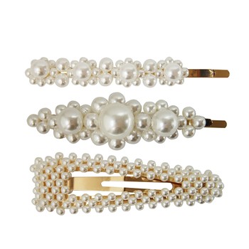 Set Of 3 Statement Pearl Hair Clips from BraidAndBowStudio