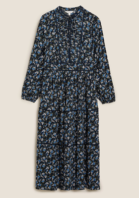 Ditsy Floral High Neck Maxi Relaxed Dress