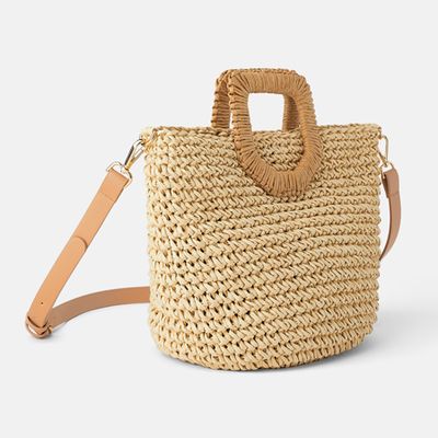 Braided Paper Basket Bag from Zara