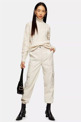 Faux Leather Utility Trousers from Topshop