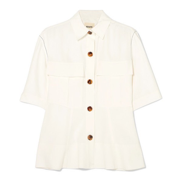 Leila Crepe Peplum Top from Khaite