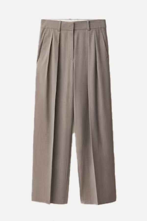 Wide-Leg Wool-Blend Suit Trousers from Mango