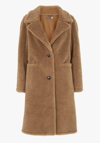 Camel Teddy Borg Coat from Mint Velvet