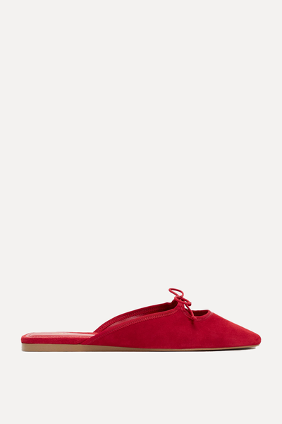 Leather Mules With Bow Detail from Zara
