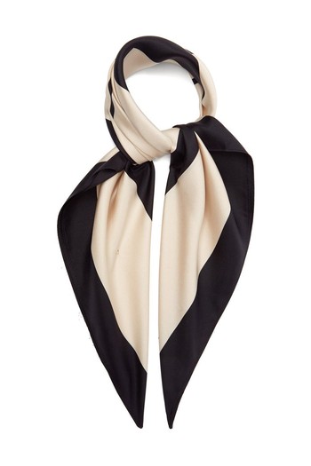 No. 22 Monogram-Print Silk-Twill Scarf from Lescarf