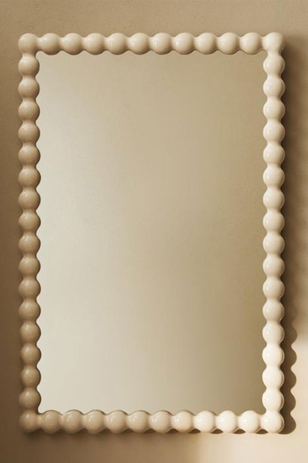 Rectangular Wall Mirror With Wooden Frame
