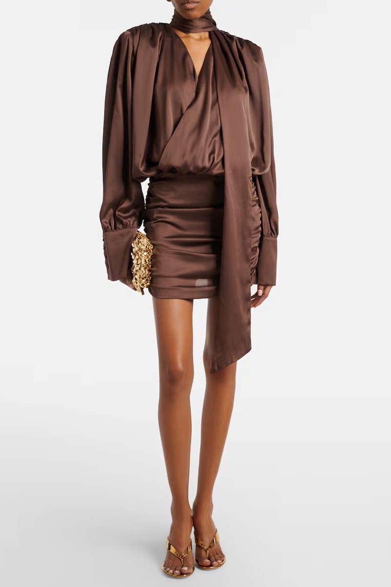 Ruched Crepe De Chine Minidress from Rotate