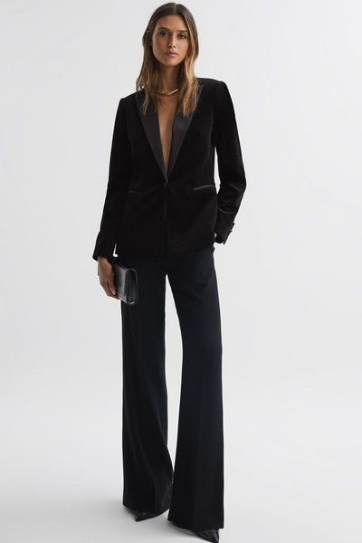 Opal Velvet Single Breasted Suit Blazer from Reiss