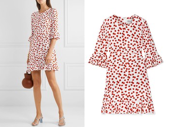 Elly Ruffle-Trimmed Floral-Print Crepe Mini Dress from Diane Von Furstenberg