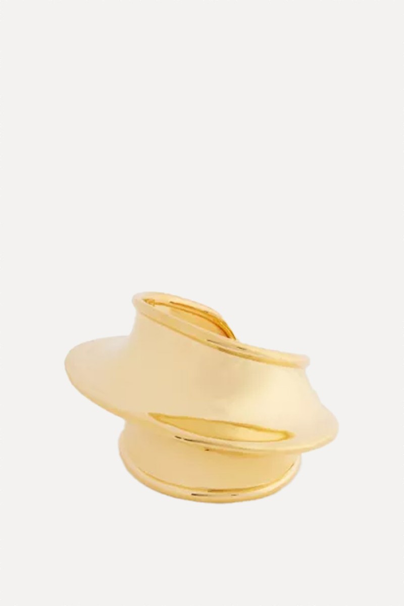 Sancho 24ct Yellow Gold-Plated Bronze Cuff Bangle from Misho