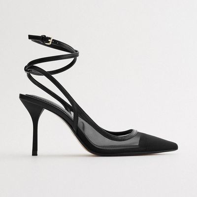 Heeled Shoes With Mesh Strap from Zara