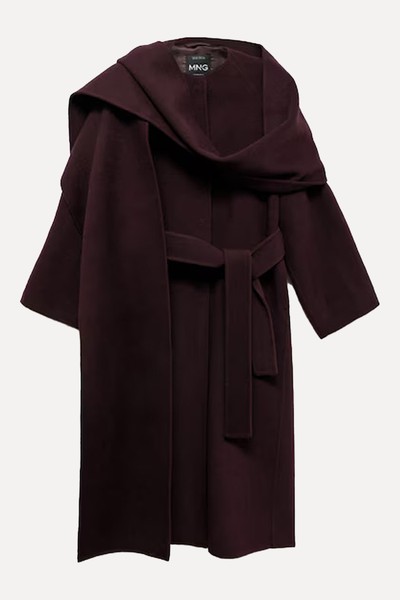 Detachable Scarf Wool Coat from Mango