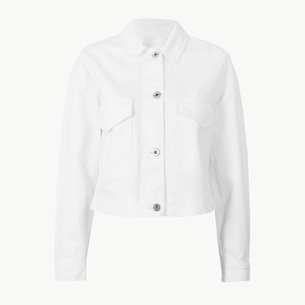 Pure Cotton Cropped Utility Jacket