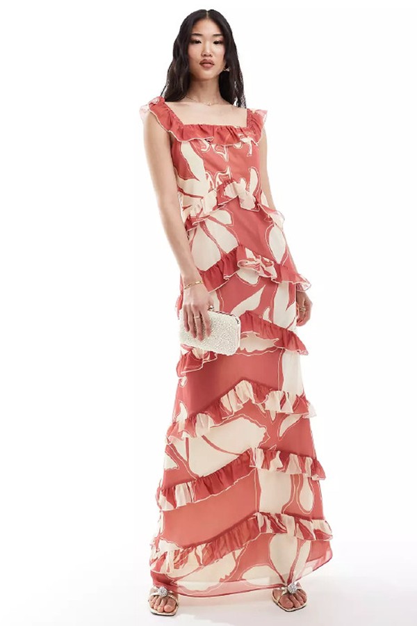 Cecile Ruffle Maxi Dress from Pretty Lavish