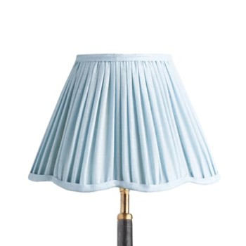 Scalloped Empire Shade Blue Sky Linen Lampshade from Pooky