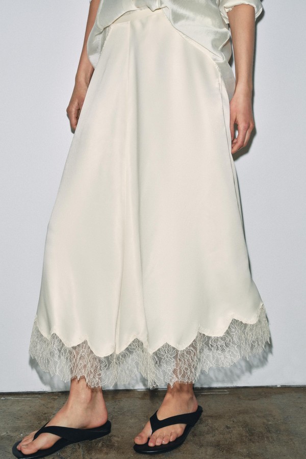  Satin Lace Skirt