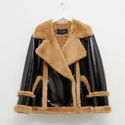 Faux Shearling Double-Breasted Jacket from French Connection