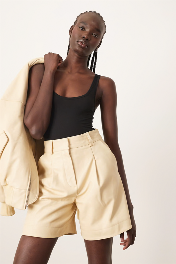 Premium Leather City Shorts Co-ord