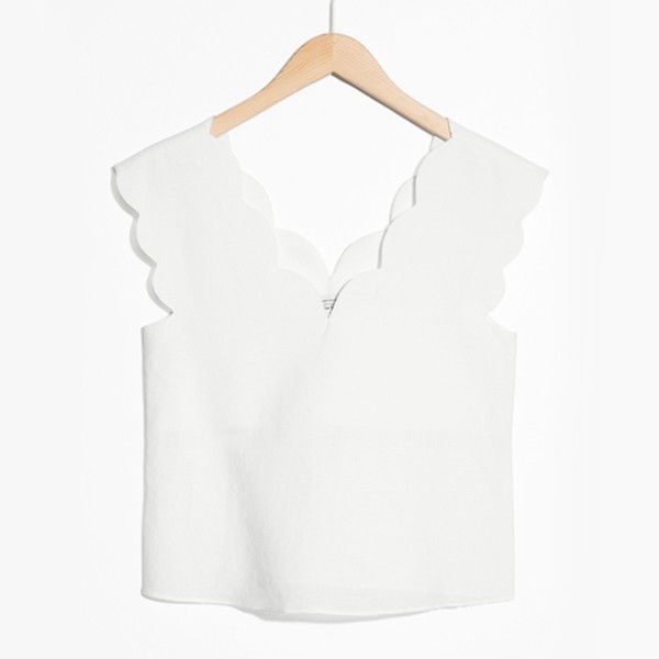 Linen Scalloped Tank Top from & Other Stories