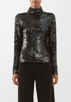 High Neck Sequinned Top from FRAME