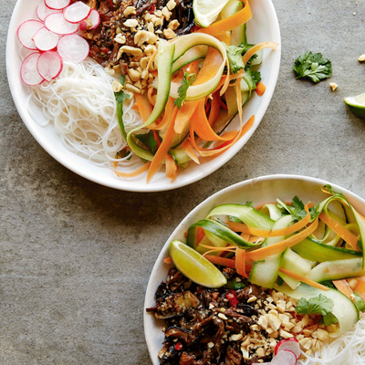 Mixed Mushroom & Aubergine Vietnamese Salad Bowl