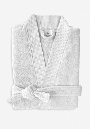 Silver Cotton-Blend Bathrobe from Yves Delorme