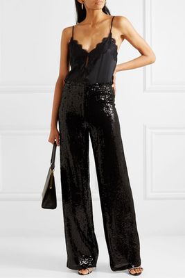 Elba Sequined Crepe Wide-Leg Pants from Alice + Olivia