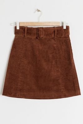 Belted Corduroy Mini Skirt from Stories