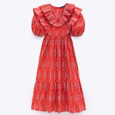 Dress With Cutwork Embroidery
