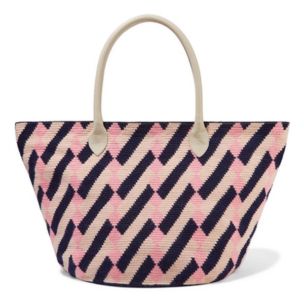 Celio Leather Trimmed Woven Tote from Sophie Anderson
