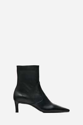 Leather Heeled Ankle Boots from Zara