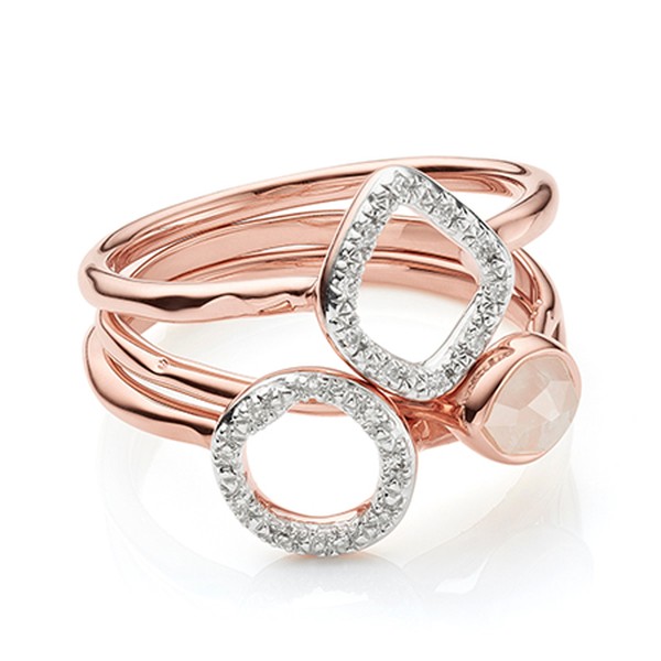 Siren Small Stacking & Riva Diamond Ring Set