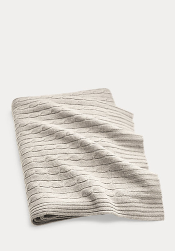 Cable Cashmere Throw Blanket