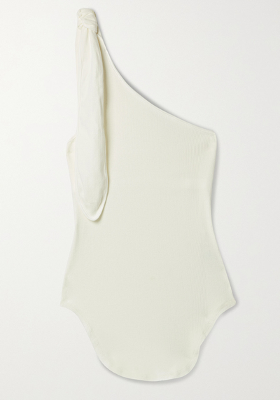 One-Shoulder Ribbed Cotton-Blend Jersey Tank